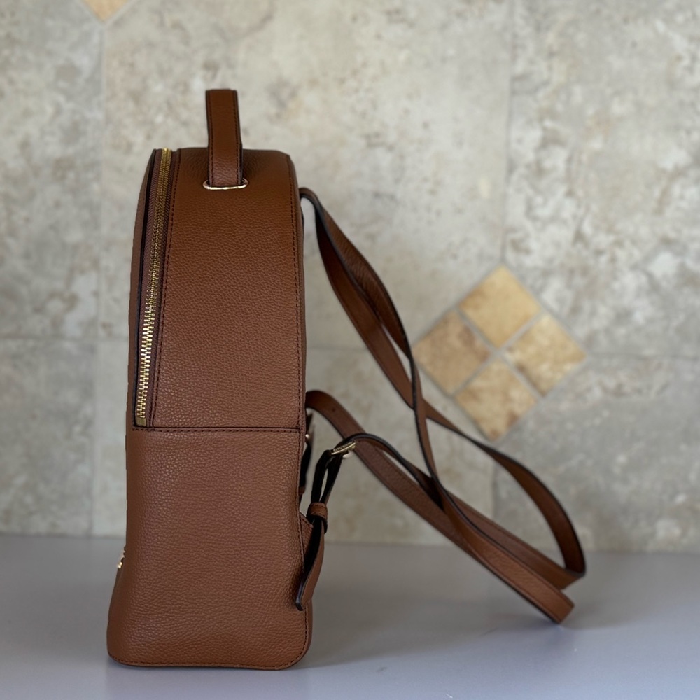 Michael Kors Jessa MD Brown Leather Backpack - Picture 7 of 13